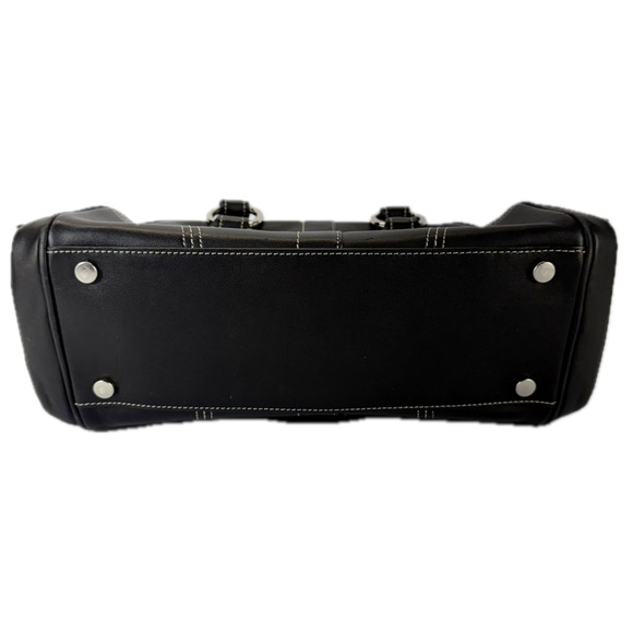 Coach Soho Leather Mini Boston Black Bag 8A10 Bowling Tote Satchel Handbag Y2K - Picture 9 of 16